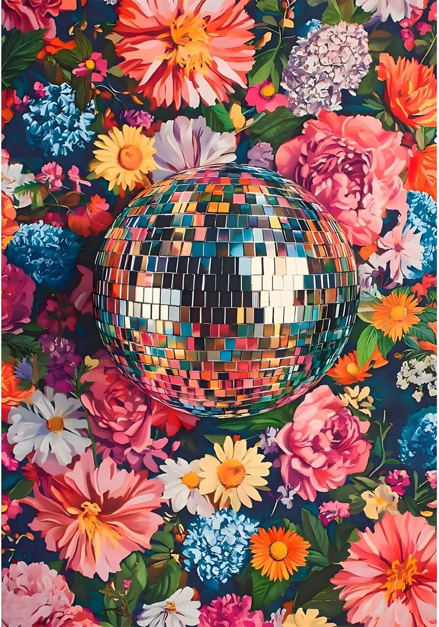 Paint By Numbers Disco Ball Kit for Adults Beginners – 16x20 Inch DIY Acrylic Canvas Painting Set, Easy Modern Wall Art Decor Kit (Unframed)